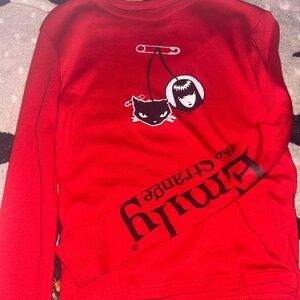 Trendy Red Graphic Women's Top